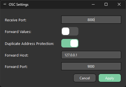 OSC Settings